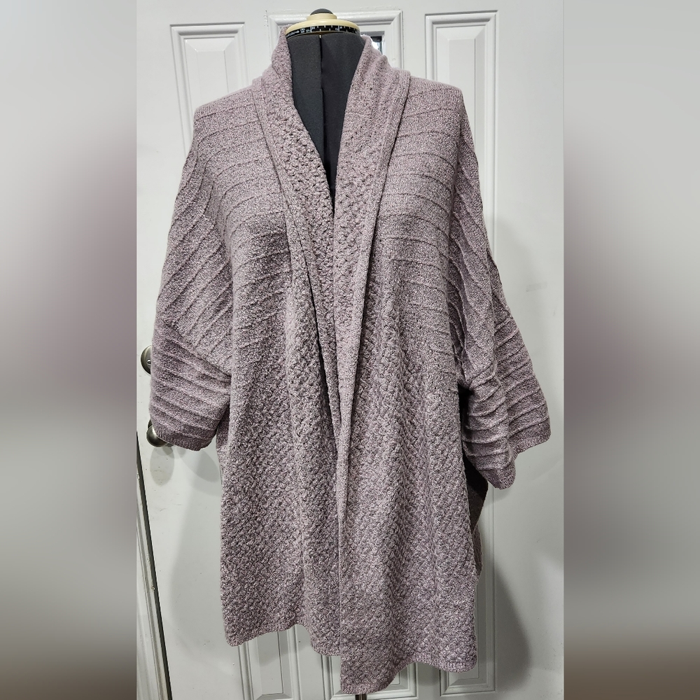 Lane Bryant lavender open knit wrap around cardigan women's size 22/28